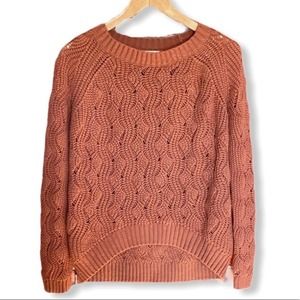 Urban Outfitters Coincidence & Chance Cable Knit Sweater Small Clay/Rust Brown